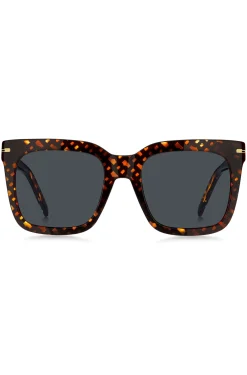 Sonnenbrille mit goldfarbenen Metalldetails und Monogramm-Muster