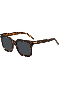 Sonnenbrille mit goldfarbenen Metalldetails und Monogramm-Muster