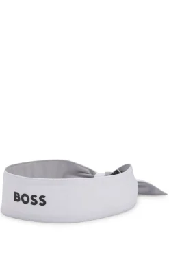 Sport-Stirnband aus Stretch-Twill mit Logo-Print