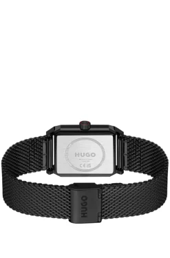 #Steeze Undercover schwarz beschichtete Uhr mit Jump-Hour-Zifferblatt