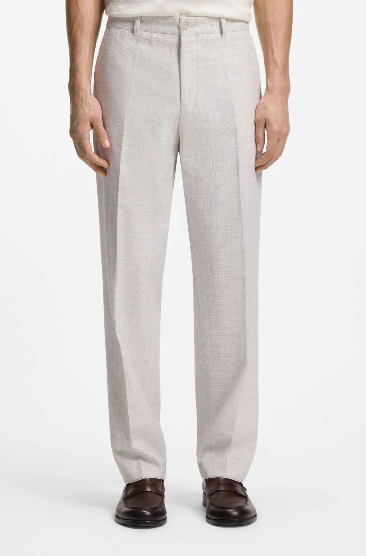 Straight-Fit Hose aus Schurwolle und Baumwolle