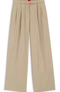 Straight-Fit Hose mit goldfarbener Karabiner-Kette
