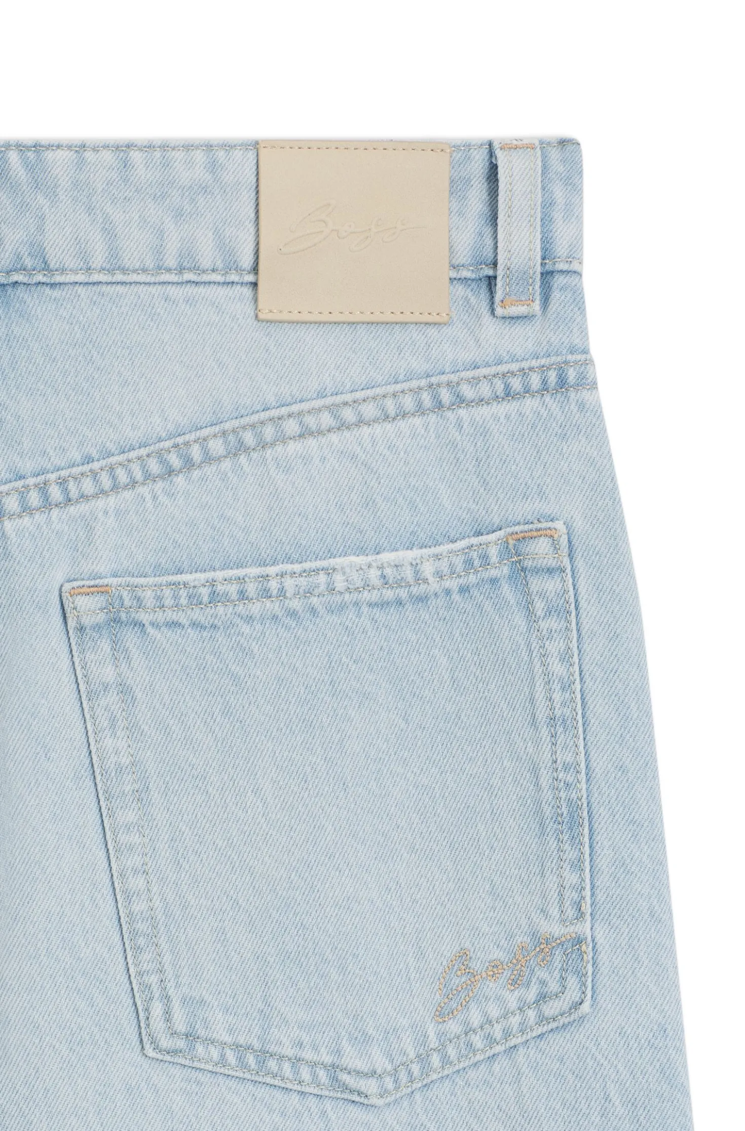Straight-Fit Jeans aus blauem Denim