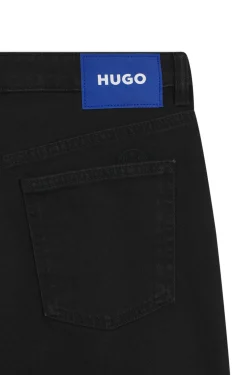 Straight-Fit Jeans aus schwarzem Stretch-Denim