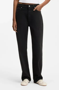 Straight-Fit Jeans aus schwarzem Stretch-Denim