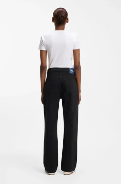 Straight-Fit Jeans aus schwarzem Stretch-Denim