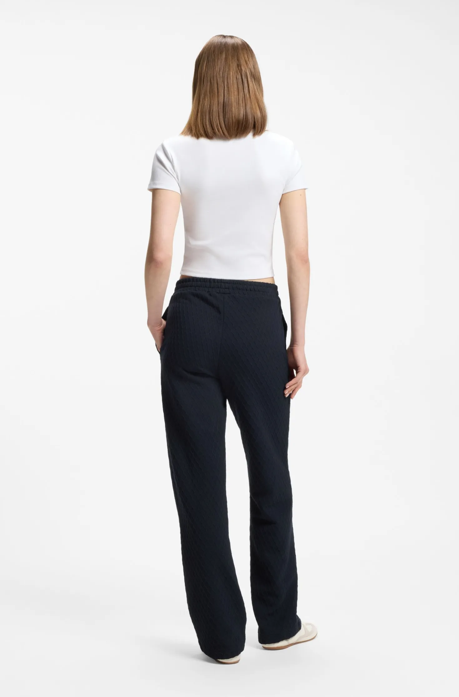 Straight-Fit Jogginghose aus Jacquard mit Rautenmuster