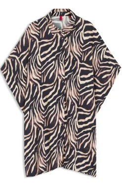 Strandkleid mit Print und Stacked-Logo-Besatz