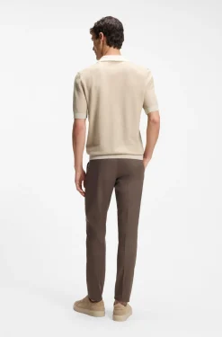 Strick-Poloshirt aus Baumwolle und Seide mit Johnny-Kragen