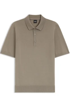 Strick-Poloshirt aus Schurwolle