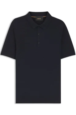 Strick-Poloshirt aus Seide und Baumwolle