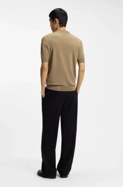 Strick-Poloshirt mit Reißverschluss am Kragen