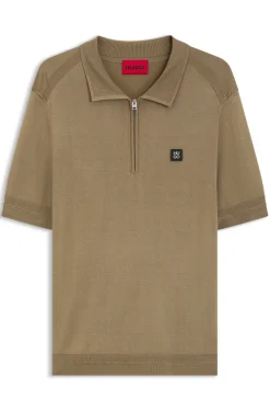 Strick-Poloshirt mit Reißverschluss am Kragen