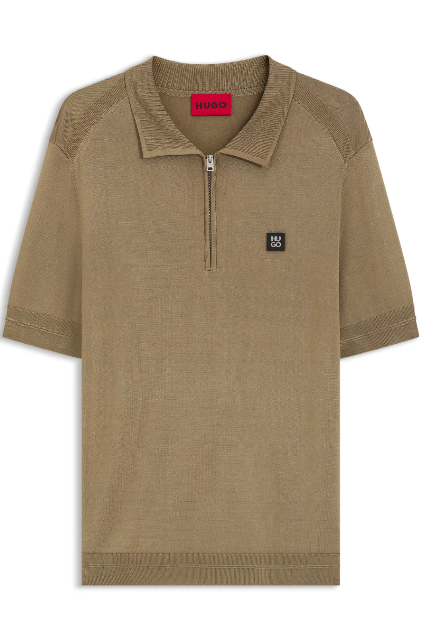 Strick-Poloshirt mit Reißverschluss am Kragen