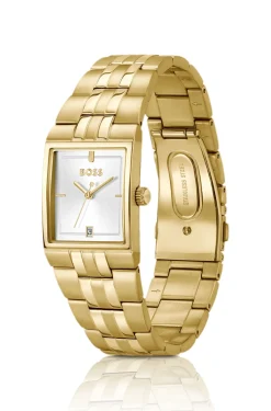 Strivo goldfarbene Uhr mit Streifen-Detail