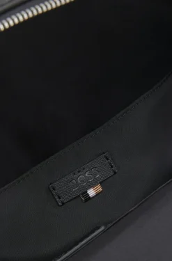 Strukturierter Rucksack mit poliertem Logo-Schriftzug