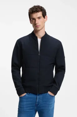 Sweatjacke mit Reißverschluss und gepolsterter Vorderseite