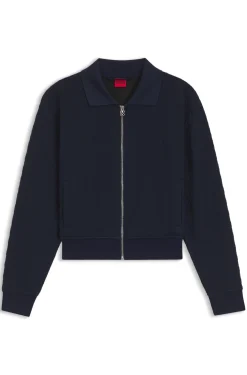 Sweatjacke mit Reißverschluss und Stack-Logo am Zipper