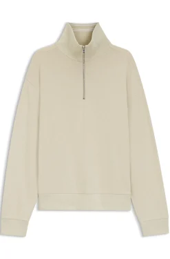Sweatshirt aus Baumwolle mit kurzem Reißverschluss
