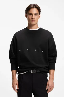 Sweatshirt aus Baumwolle mit Logo-Stickerei und Grafik-Print