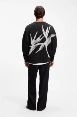 Sweatshirt aus Baumwolle mit Logo-Stickerei und Grafik-Print
