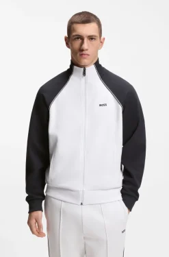 Sweatshirt aus Baumwoll-Mix mit kontrastfarbenen Paspeln
