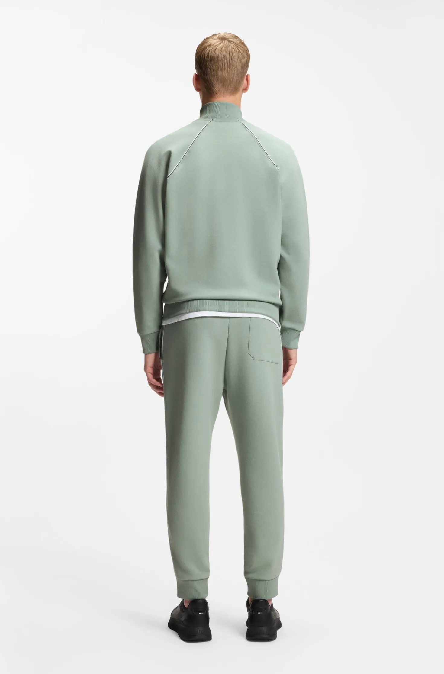 Sweatshirt aus Baumwoll-Mix mit kontrastfarbenen Paspeln