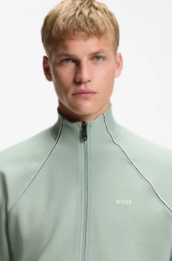 Sweatshirt aus Baumwoll-Mix mit kontrastfarbenen Paspeln