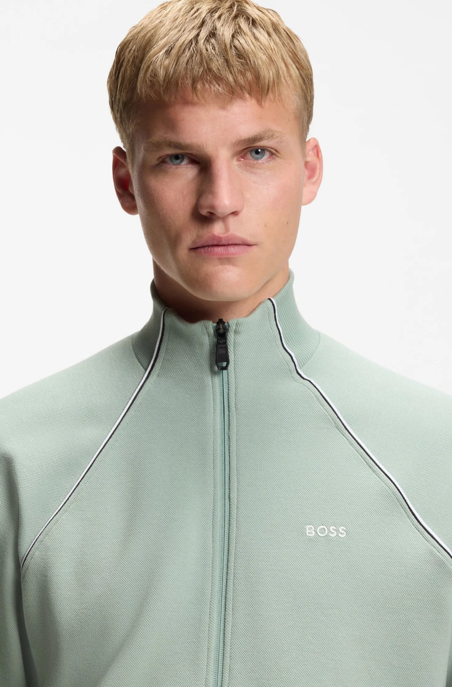 Sweatshirt aus Baumwoll-Mix mit kontrastfarbenen Paspeln