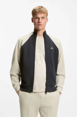 Sweatshirt aus Baumwoll-Mix mit kontrastfarbenen Paspeln