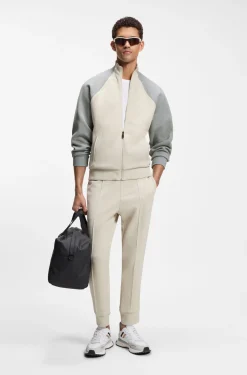 Sweatshirt aus Baumwoll-Mix mit kontrastfarbenen Paspeln