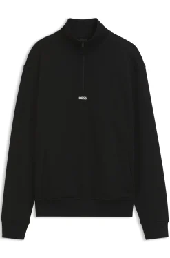 Sweatshirt aus Baumwoll-Terry mit kurzem Reißverschluss
