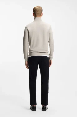 Sweatshirt aus Baumwoll-Terry mit Troyerkragen