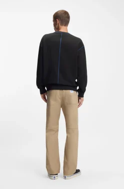 Sweatshirt aus Baumwoll-Terry mit Logo und kontrastfarbenen Nähten