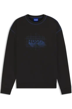 Sweatshirt aus Baumwoll-Terry mit Logo und kontrastfarbenen Nähten