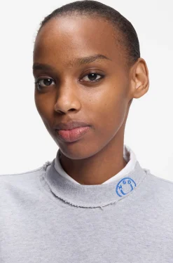 Sweatshirt aus Baumwoll-Terry mit Logo-Kragen