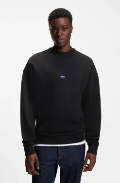 Sweatshirt aus reiner Baumwolle mit Logo-Aufnäher