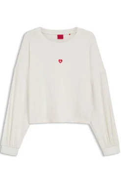Sweatshirt aus Stretch-Modal mit Herz-Logo