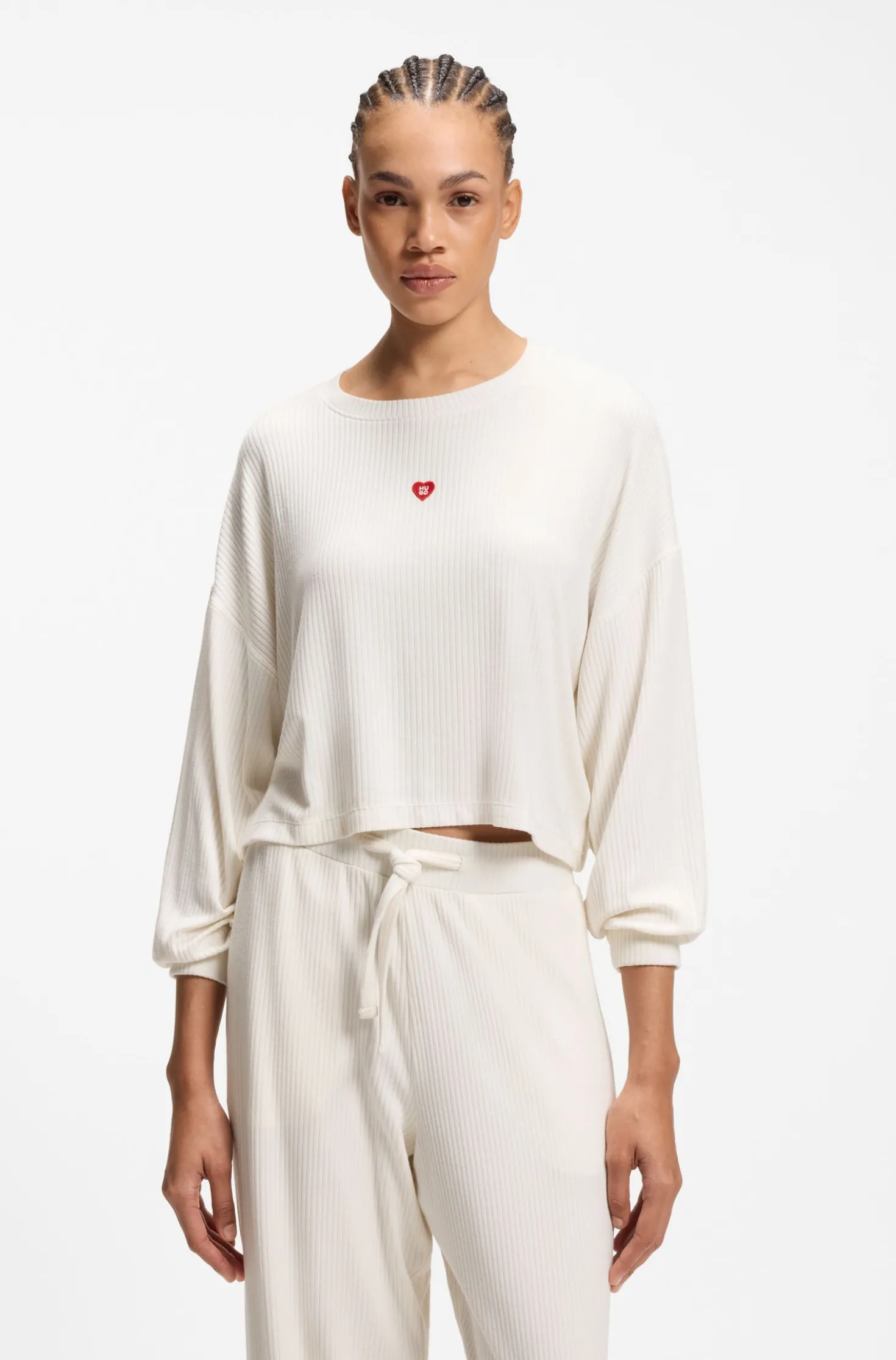 Sweatshirt aus Stretch-Modal mit Herz-Logo