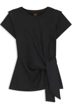 Tailliertes T-Shirt mit Knoten an der Taille