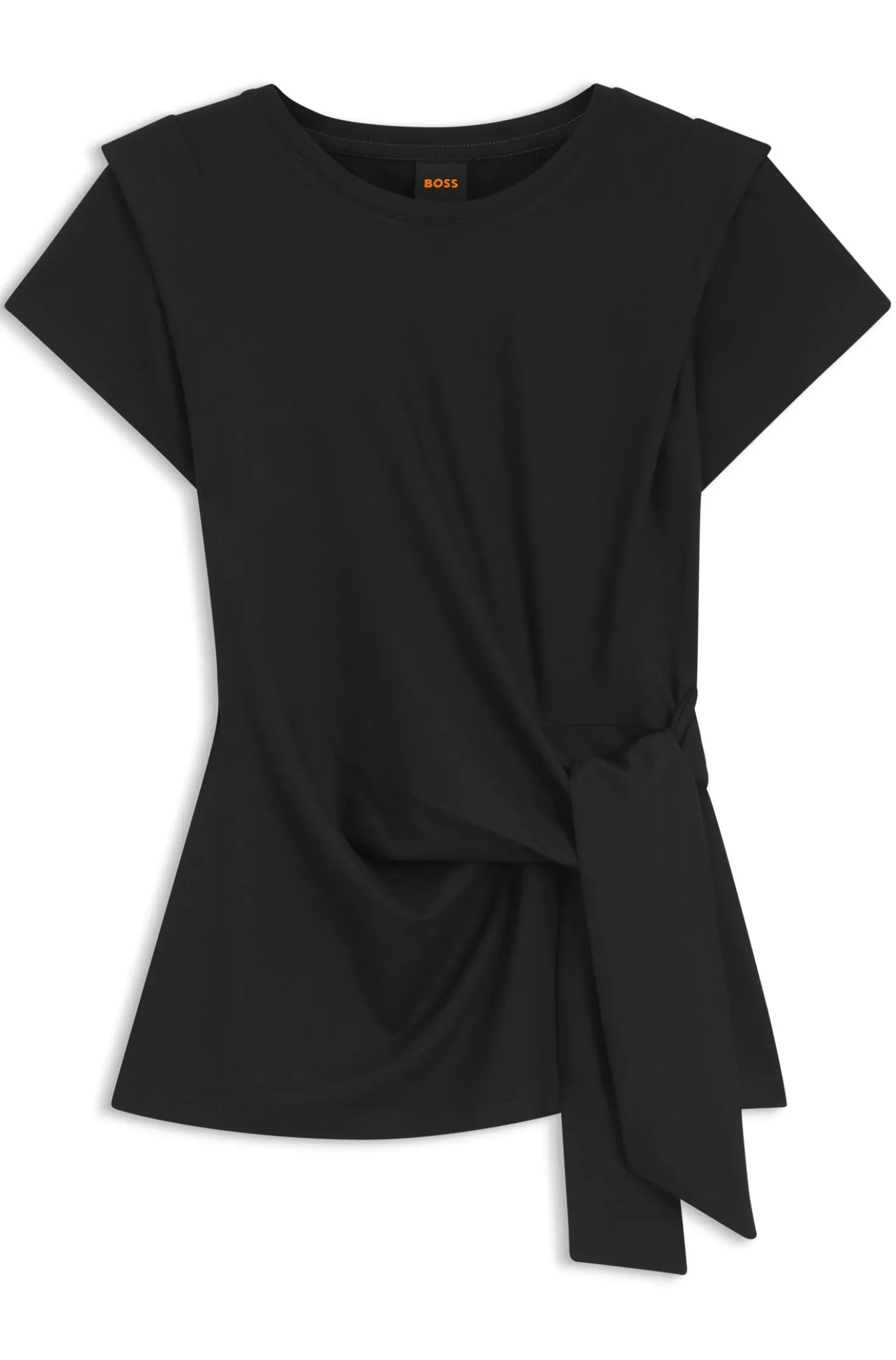 Tailliertes T-Shirt mit Knoten an der Taille