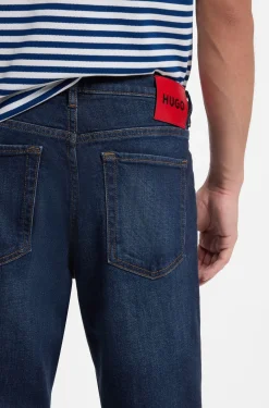 Tapered-Fit Jeans aus dunkelblauem Stretch-Denim
