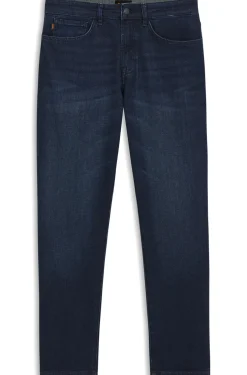 Tapered-Fit Jeans aus reinblauem Stretch-Denim