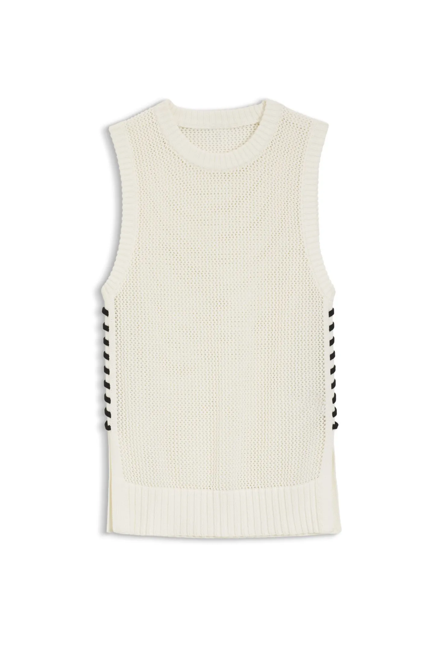 Top aus Baumwolle mit Mesh-Struktur