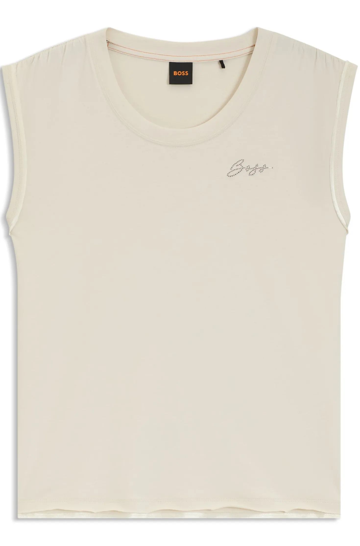 Top aus Baumwoll-Jersey mit Kristall-Logo