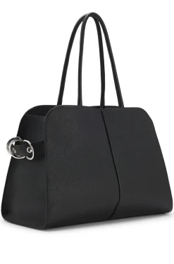 Tote Bag aus Kunstleder mit Logo-Prägung