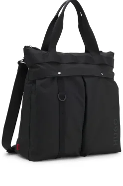 Tote Bag aus Ripstop mit Logo-Schriftzug