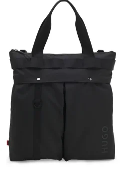 Tote Bag aus Ripstop mit Logo-Schriftzug