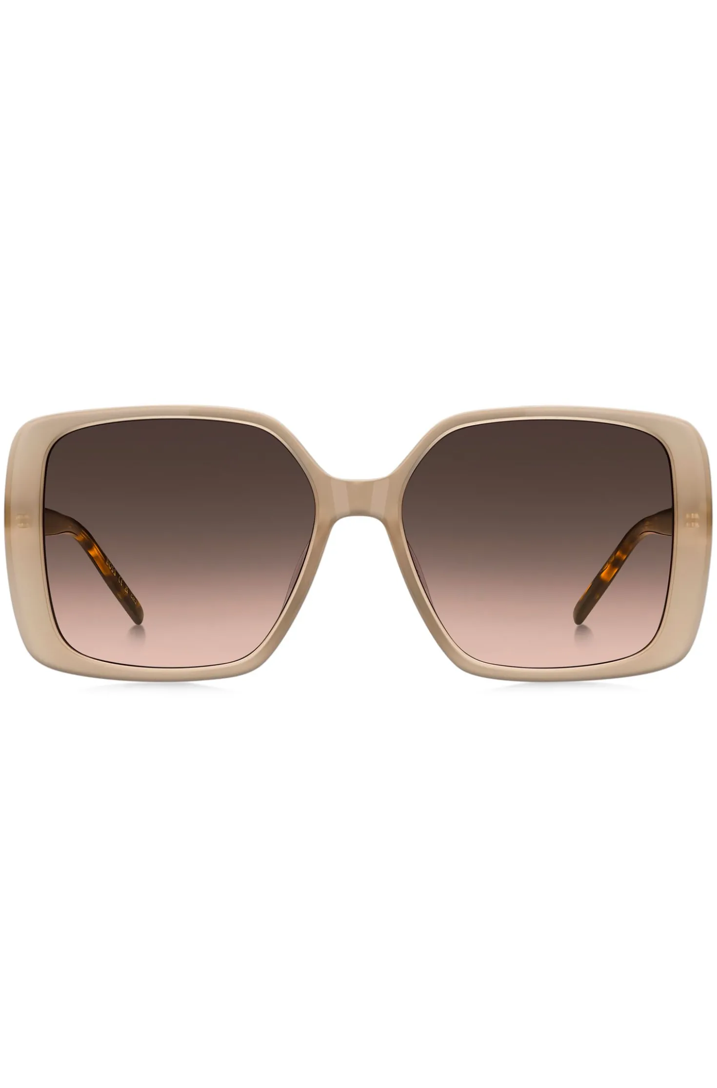 Transparente Sonnenbrille in Nude mit Double-B-Monogramm
