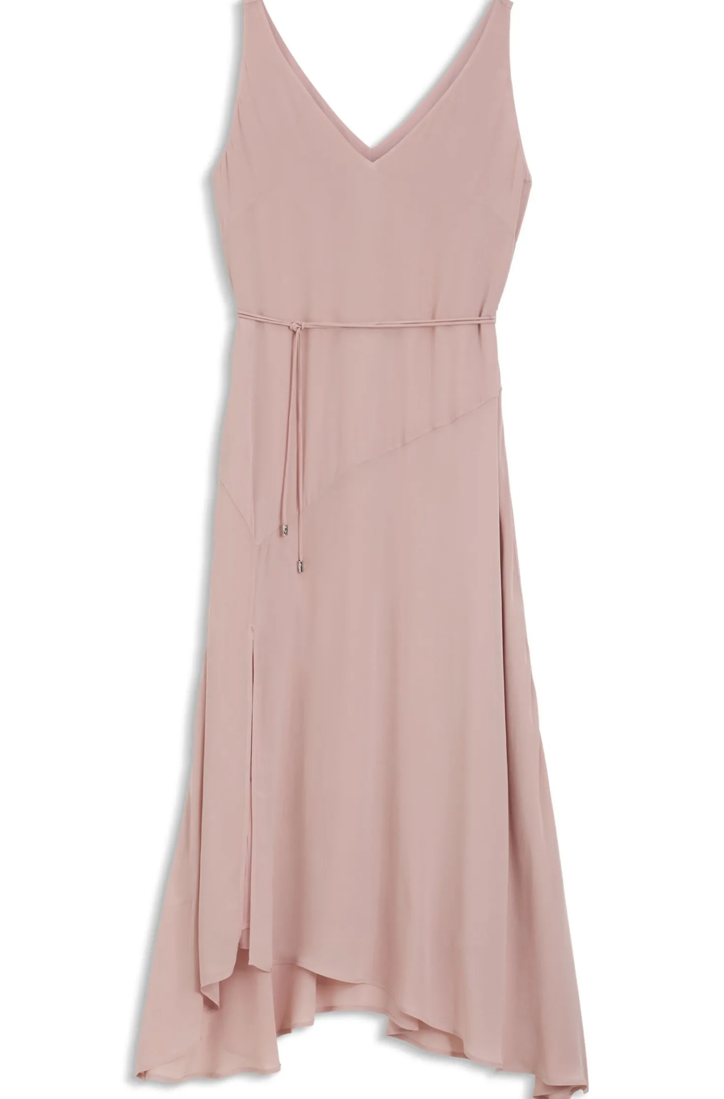 Trägerkleid aus Crêpe de Chine mit V-Ausschnitt